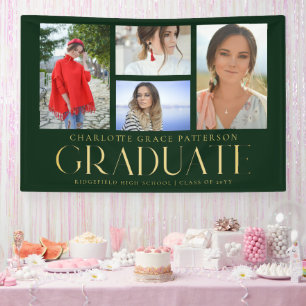 Banderoles Faire-part de graduation multi-photo de script sim