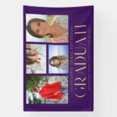 Banderoles Faire-part de graduation multi-photo de script sim (Verticale)