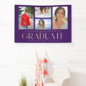 Banderoles Faire-part de graduation multi-photo de script sim (Insitu)