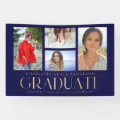 Banderoles Faire-part de graduation multi-photo de script sim (Horizontal)