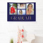 Banderoles Faire-part de graduation multi-photo de script sim (Insitu)