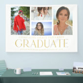 Banderoles Faire-part de graduation multi-photo de script sim (Salon professionnel)