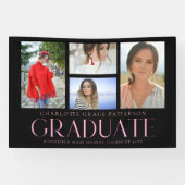 Banderoles Faire-part de graduation multi-photo de script sim (Horizontal)