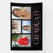 Banderoles Faire-part de graduation multi-photo de script sim (Verticale)