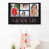Banderoles Faire-part de graduation multi-photo de script sim (Insitu)