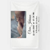 Banderoles Faire part de naissance ajouter photo date heure l (Vertical)