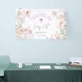 Banderoles Fairy First Birthday Enchanted garden Whimsical (Salon professionnel)