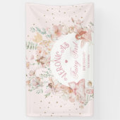 Banderoles Fairy First Birthday Enchanted garden Whimsical (Vertical)
