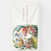 Banderoles Fairy First Girl Birthday Party (Vertical)