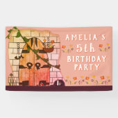 Banderoles Fairy Tale Castle Door Flower Fête d'anniversaire (Horizontal)