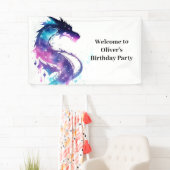 Banderoles Fairy Tale Dragon Adventure Birthday Banner (En situation)