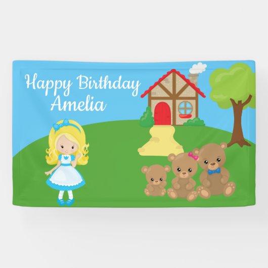 Banderoles Fairytale Goldilocks et Three Bears Anniversaire (Horizontal)