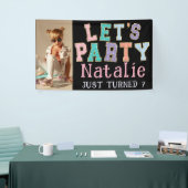 Banderoles Faisons la fête Preppy Faux Chenille fête d'annive (Salon professionnel)