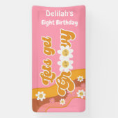 Banderoles Faisons un anniversaire super rétro vintage (Verticale)