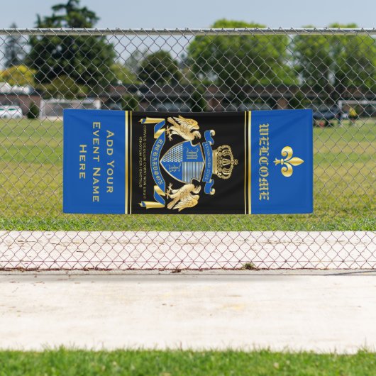 Banderoles Faites votre propre armoiries Emblème d'aigle bleu (En situation)