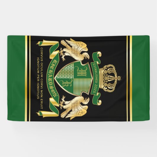 Banderoles Faites votre propre blason Green Gold Eagle Emblem (Horizontal)