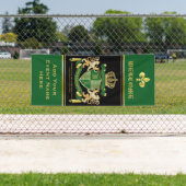 Banderoles Faites votre propre blason Green Gold Lion Emblem (En situation)