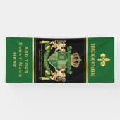 Banderoles Faites votre propre blason Green Gold Lion Emblem (Horizontal)