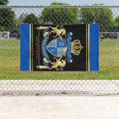 Banderoles Faites votre propre blason Unicorn Emblem Bleu (En situation)