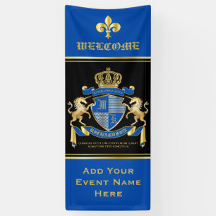 Banderoles Faites votre propre blason Unicorn Emblem Bleu