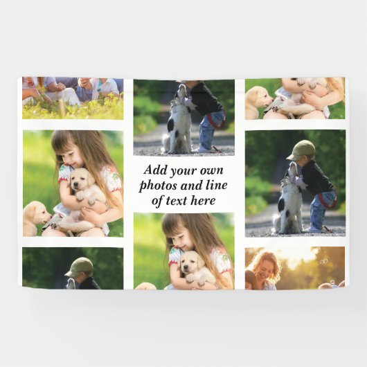 Banderoles Faites votre propre collage photo et texte (Horizontal)