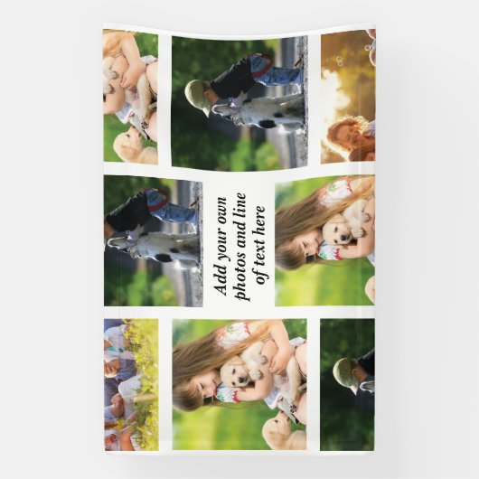 Banderoles Faites votre propre collage photo et texte (Verticale)