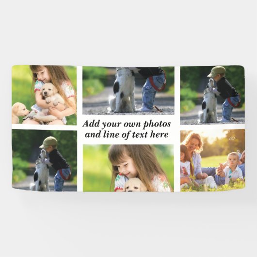 Banderoles Faites votre propre collage photo et texte (Horizontal)