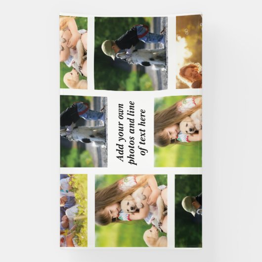 Banderoles Faites votre propre collage photo et texte (Verticale)