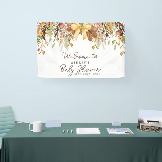 Banderoles Fall Foliage Floral Baby Shower Welcome (Salon professionnel)