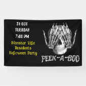 Banderoles Famille de la communauté Halloween crâne éffrayant (Horizontal)