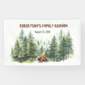 Banderoles Famille Pine de Reunion bois feu de camp (Horizontal)