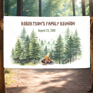 Banderoles Famille Pine de Reunion bois feu de camp