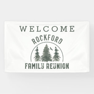 Banderoles Famille Réunion Bienvenue Forêt verte arbres