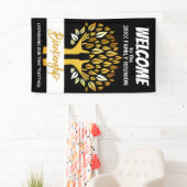 Banderoles Famille Réunion Main Arbre Feuilles Personnalisé (En situation)