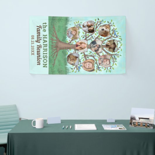 Banderoles Family Reunion Tree 9 Photo Collage Personnalisé P (Salon professionnel)