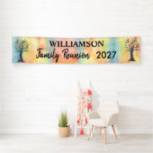 Banderoles Family Tree Reunion Coloré (En situation)