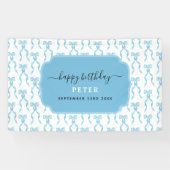 Banderoles Fancy Aquarelle Bleu Bow Anniversaire (Horizontal)