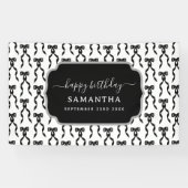 Banderoles Fancy Aquarelle Noir Bow Anniversaire (Horizontal)