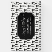 Banderoles Fancy Aquarelle Noir Bow Anniversaire (Vertical)