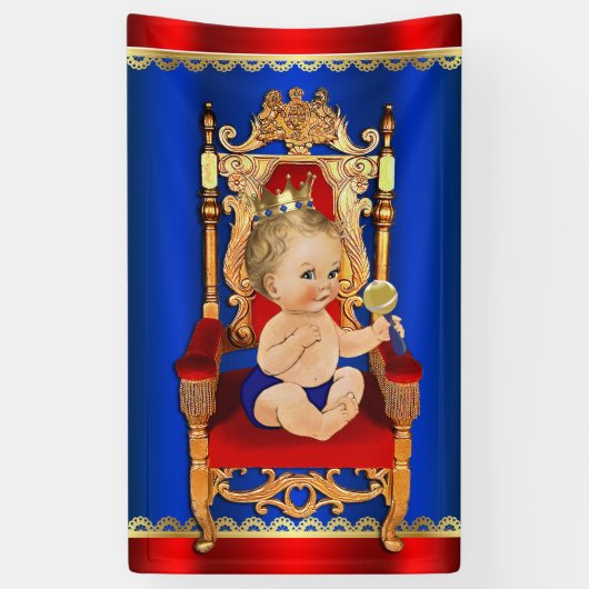 Banderoles Fancy Royal Prince Boy Baby shower (Vertical)