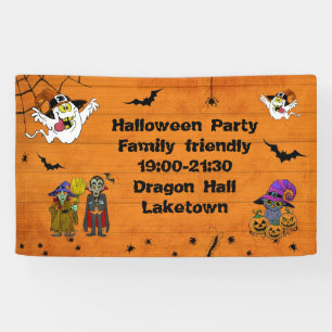 Banderoles Fantastique Halloween invitations enfants sur mesu