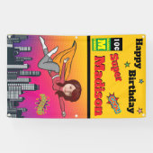 Banderoles Fantastique Superhero Anniversaire Photo Fille par (Horizontal)