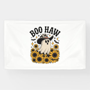 Banderoles Fantôme de vache occidentale Halloween Boo Haw