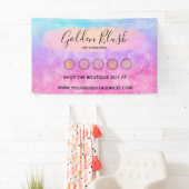 Banderoles Fard Rose Aquarelle & Géométrique Moderne Doré Élé (En situation)