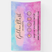 Banderoles Fard Rose Aquarelle & Géométrique Moderne Doré Élé (Vertical)