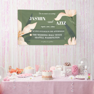 Banderoles Fard rose floral rond