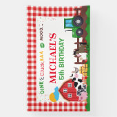 Banderoles Farm animals birthday party banner backdrop (Verticale)