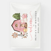 Banderoles Farm Animals, Cute Animals, First Birthday Welcome (Verticale)