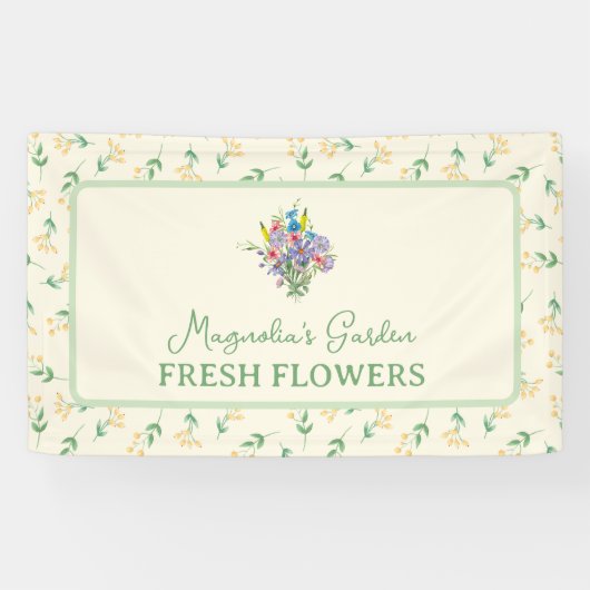 Banderoles Farmers Marché Fleurs Vendeur Personnalisé (Horizontal)