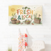 Banderoles Farmer's Market Fresh & Local Banner - Vibrant Com (En situation)